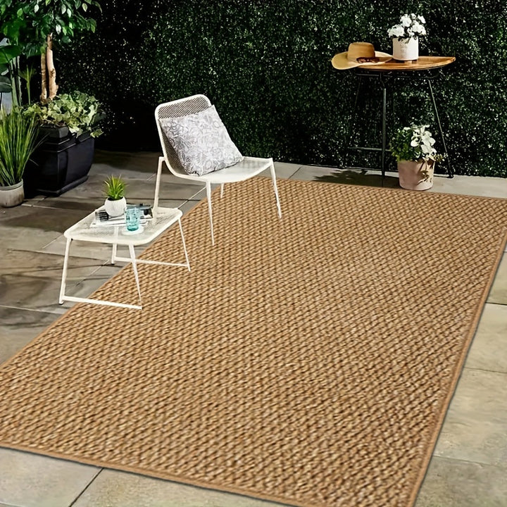 1pc Alfombra Extra Grande para Exteriores - Resistente y Duradera de Mezcla TPR y Polipropileno, Lavado a Mano Únicamente, Antideslizante, Ideal para Camping, Patio, Terraza, Playa y RV, Decoración Acogedora para Exteriores