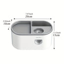 Un conjunto de soportes para cepillos de dientes con 4 ranuras para cepillos de dientes y un dispensador automático de cepillos de dientes con una taza magnética, un contenedor multifuncional para cepillos de dientes y un conjunto de accesorios para baño.