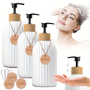3 Piezas, Dispensadores De Jabón De 16.91 Oz Con Etiqueta, Dispensador De Loción, Dispensadores De Jabón De Ducha Vacíos Con Bomba, Para Champú, Gel De Baño, Acondicionador, Artículos De Baño, Organizadores De Baño