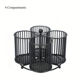1pc Organizador Giratorio de Utensilios con 3/4 Compartimentos - Jaula de Hierro Resistente para Encimeras, Diseño Vertical Ahorrador de Espacio para Cocina, Gabinetes y Estantes