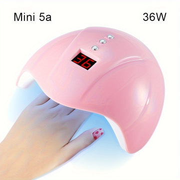 12 luces LED, temporizador inteligente USB, no negro, lámpara de esmalte de uñas, fuente de luz dual, lámpara de manicura LED rosa.