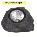 1 lámpara de piedra solar - Luz de paisaje exterior de imitación de piedra con pantalla de vidrio, montaje semienterrado de plástico duradero para jardín, patio, decoración de villa, bodas y celebraciones de cumpleaños, instalación fácil, luces solares p