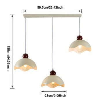 1pc, Lámpara Colgante de Lujo con Pantalla de Hierro Blanco, Candelabro Retro de 3 Cabezas para Comedor, Luz de Techo para Isla de Cocina o Sala, Decoración del Hogar, Lámparas Colgantes, Compatible con Bombillas E26/E27 (Bombillas no Incluidas)