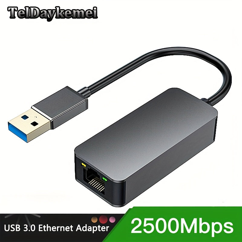Adaptador USB C a RJ45 2.5G de 2500Mbps con Cable, Compatible con Windows 7/8/10/11 y MAC, Hub LAN para PC Portátil, Configuración de Red Oficina, Convertidor Ethernet Moderno, Rendimiento Fiable, Ideal para Entusiastas Tecnológicos