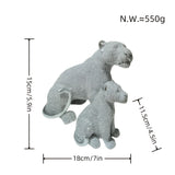 Conjunto de Resina de Leopardo Sentado Madre y Cría, Figura de Animal Versátil para Decoración del Hogar - Ideal para Salón, Oficina, Armario, Escritorio y Entrada - Regalo Perfecto para el Día de la Madre, Uso Interior y Exterior