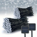 para Iluminación de Escenario, Luces Solares de Cadena Exterior con 50/100/200 LEDs, Luz de Cuerda Solar, 8 Modos de Iluminación, Luces de Hadas Parpadeantes, Adecuado para Árbol de Navidad, Decoración de Jardín, Camping al Aire Libre, Impermeable, Multi