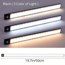 1pc KATHYLIGHT LED Sensor de movimiento Luz de gabinete, Aplique de tira de metal cepillado con control de voz, Inalámbrico magnético USB recargable, Apagado automático, Accesorio desmontable, Pantalla de plástico, para armario, armario, cocina, escalera