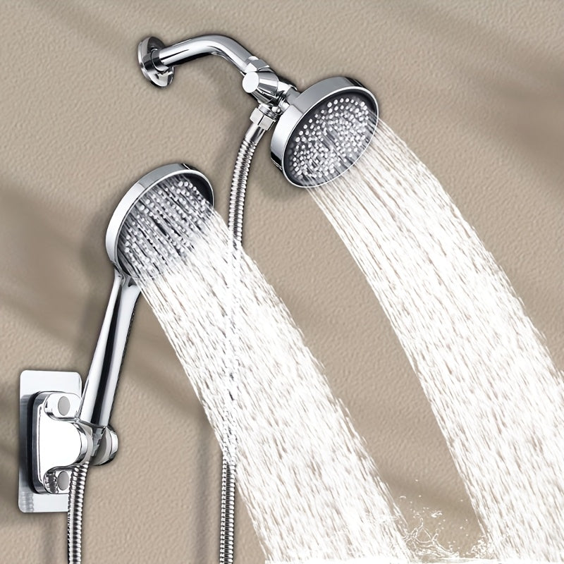 1 juego de ducha ABS con alta caudalidad y manguera, conjunto de ducha portátil dos en uno, distribuidor de agua de tres vías con manguera larga, accesorios para baño