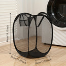 1pc Estilo Glam Cesta de ropa sucia plegable con asa - Cesta de almacenamiento de malla de plástico rectangular para varios tipos de habitaciones, organizador de ropa sucia con gran capacidad