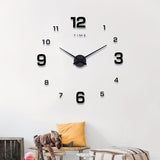 1 Reloj De Pared 3D Sin Marco, Kit De Reloj De Pared Grande, Pegatinas Con Números De Espejo 3D, Reloj Silencioso, Diseño Moderno Para Decoración Del Hogar, Sala De Estar, Dormitorio, Oficina