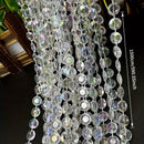 1 guirnalda de cuentas brillantes de 15.0 metros para decoración de bodas, adornos colgantes con temática de gemas acrílicas para el hogar y fiestas, sin necesidad de electricidad ni plumas