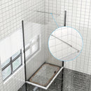Soporte ajustable de ducha de aluminio, 27,6" a 47,2" - Ideal para paneles de vidrio de 5/16" a 3/8" de grosor, montado en pared con acabado plateado pulido, perfecto para encierros de ducha sin marco, soporte de ducha sin marco | Acabado metálico elegan