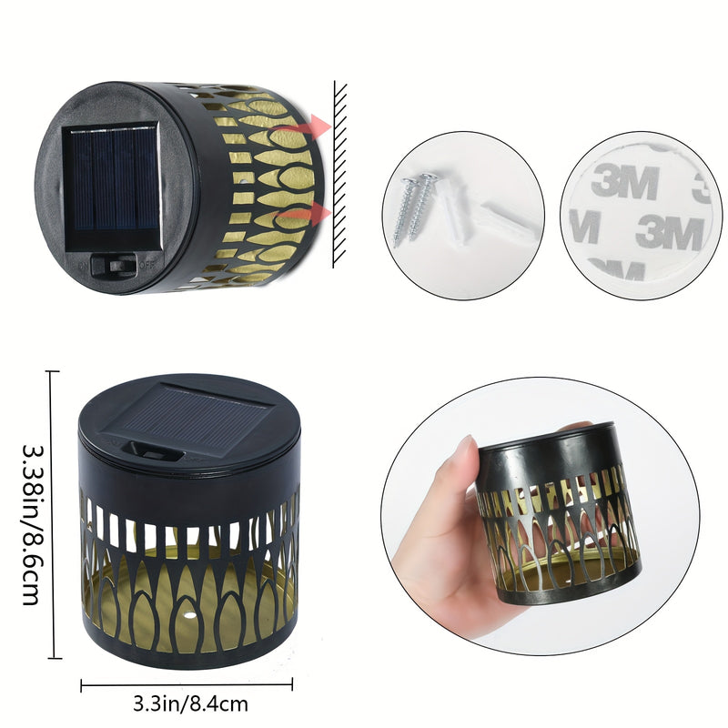 2 Paquetes de Linterna Solar para Exteriores - Adecuados para la Iluminación de Fachadas de Casas Exteriores IP65, Linternas Redondas para Fachadas de Porches más Brillantes con Función Automática de Crepúsculo para Iluminación de Exteriores de Granjas -