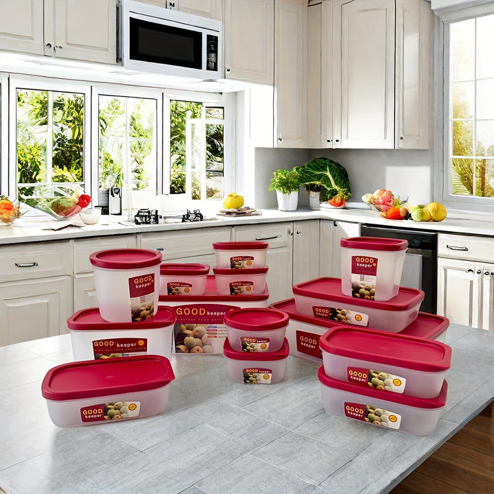 Juego de 14 Recipientes para Alimentos con Tapas a Presión, Cajas Bento, Ideales para Comida, Preparación de Comidas y Sobras, Organización de Cocina y Nevera, Contenedores BPA-Free para el Hogar y Vuelta al Colegio