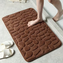 1pc Alfombra de baño de lujo con diseño de guijarros - Antideslizante, suave vellón de coral, secado rápido, alfombra de baño de poliéster absorbente - Lavable a máquina, accesorio de baño rectangular tejido con respaldo antideslizante, 300 g/m²