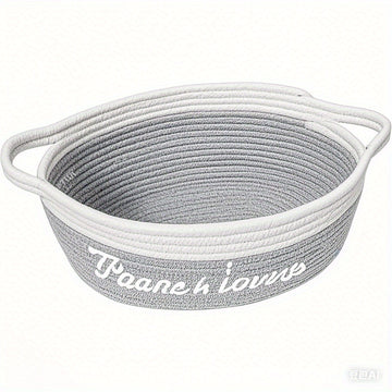 Canasta de Almacenamiento Tejida a Mano con Cuerda de Algodón de Amazon - Organizador Moderno de Gran Capacidad para Juguetes, Mantas, Ropa Sucia - Canasta Decorativa Blanca Personalizable DIY, Diseño Robusto con Asas