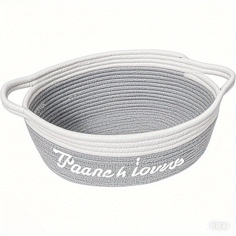 Canasta de Almacenamiento Tejida a Mano con Cuerda de Algodón de Amazon - Organizador Moderno de Gran Capacidad para Juguetes, Mantas, Ropa Sucia - Canasta Decorativa Blanca Personalizable DIY, Diseño Robusto con Asas