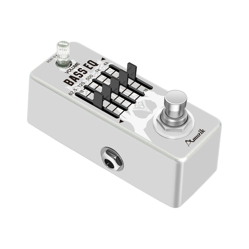 Amuzik Pedal de EQ para Bajo - Ecualizador Gráfico Profesional de 5 Bandas con True Bypass, ±18dB por Banda, Controles de Frecuencia (62.5Hz/125Hz/500Hz/1kHz/4kHz), Construcción Robusta para Guitarra Eléctrica, Compatible con Pedalboards - Para Principia