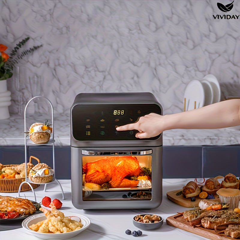 Freidora de Aire Visual; Freidora Automática de Gran Capacidad para Uso Doméstico, Máquina de Freír Antiadherente