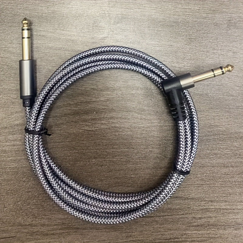 Cable de audio de alta calidad 6.5 mm con doble blindaje - Cancelación de ruido, conectores redondos dorados y negros, ideal para guitarra, bajo, pedales de efectos y presentaciones en vivo, cable de audio profesional y duradero