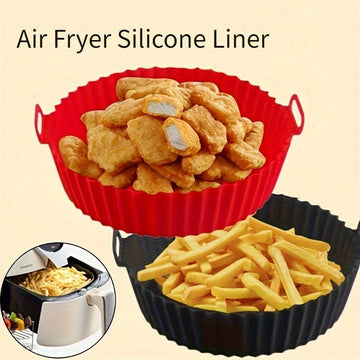 1pc Sartén de silicona multiusos para freidora, resistente al calor, de grado alimenticio, reciclable, engrosada, con tapete antiadherente para hornear, para cocina doméstica, horneado