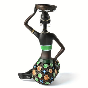 2 piezas de Estatuas de Resina de Mujeres Africanas - Decoración Elegante para Mesas de Hogar y Restaurante - Elección Ideal para San Valentín, Día de la Madre, Navidad, Pascua, Día de la Independencia - Uso Interior y Exterior