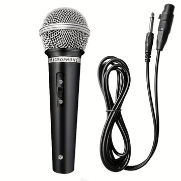 Microfono Dinámico Rzosom con Cable y Conector de 6.5mm - , para Karaoke, Presentaciones en Vivo, Reuniones y Streaming Doméstico, Alimentación por DC, Malla Reductora de Explosivos, Diseño Elegante, Equipo de Audio para Reuniones, Construcción Robusta,