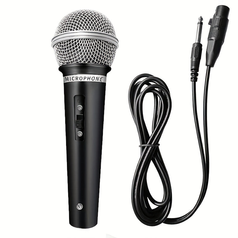 Microfono Dinámico Rzosom con Cable y Conector de 6.5mm - , para Karaoke, Presentaciones en Vivo, Reuniones y Streaming Doméstico, Alimentación por DC, Malla Reductora de Explosivos, Diseño Elegante, Equipo de Audio para Reuniones, Construcción Robusta,