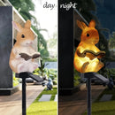 1pc Lámpara de Jardín con Estaca Solar LED en Forma de Conejo para Lectura, Iluminación de Resina para Parque y Patio, Decoración Ambiental del Paisaje Alimentada por Energía Solar