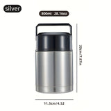 1 Unidad, Recipiente Térmico Aislado Para Alimentos, 35.2oz/28.16oz, Recipiente Cilíndrico De Acero Inoxidable Para Almuerzo, Fiambrera Térmica, Para Sopa, Gachas, Ensalada Y Más, Para La Escuela Y La Oficina, Accesorios De Cocina, Accesorios De Viaje