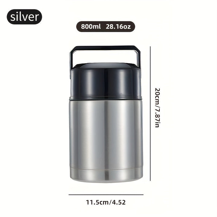 1 Unidad, Recipiente Térmico Aislado Para Alimentos, 35.2oz/28.16oz, Recipiente Cilíndrico De Acero Inoxidable Para Almuerzo, Fiambrera Térmica, Para Sopa, Gachas, Ensalada Y Más, Para La Escuela Y La Oficina, Accesorios De Cocina, Accesorios De Viaje