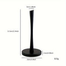 Soporte de Papel de Cocina de Acero Inoxidable - Elegante Soporte de Encimera con Almacenamiento de Película Adhesiva, Instalación Sin Taladro, Negro/Plateado