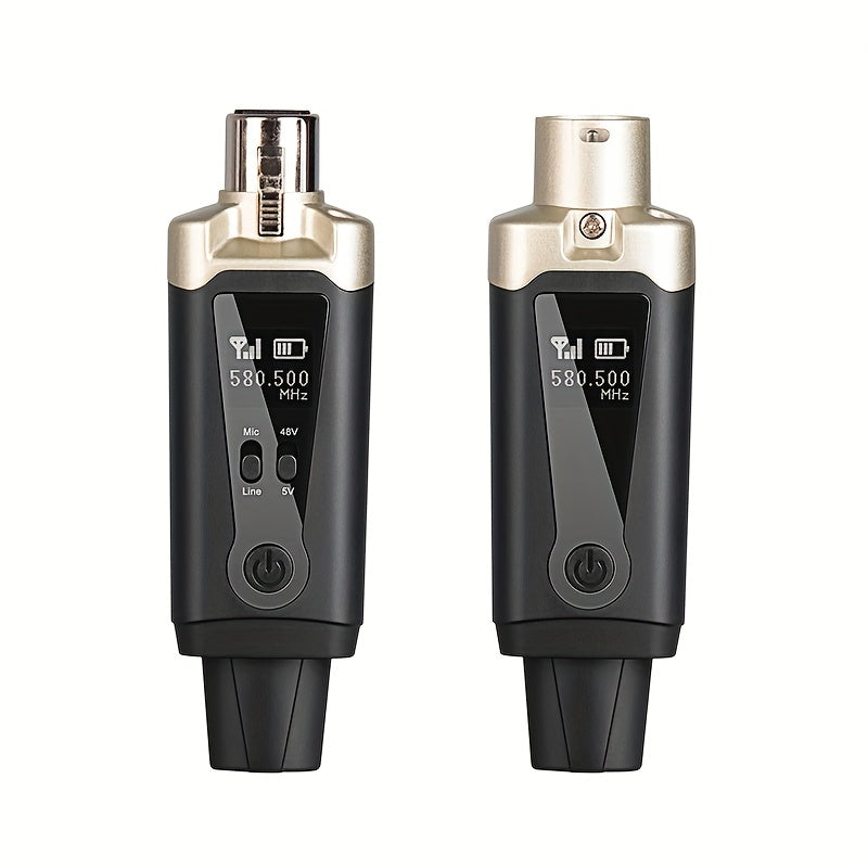 Sistema de micrófono inalámbrico LMBGM 48V, XLR a Lightning/Mixer/Amp de guitarra enchufado, carga USB-C, 1.0W, 2.5W potencia máxima, micrófono dinámico y capacitivo para producción de música, mejora de calidad de sonido, regalo ideal de Navidad, transmi
