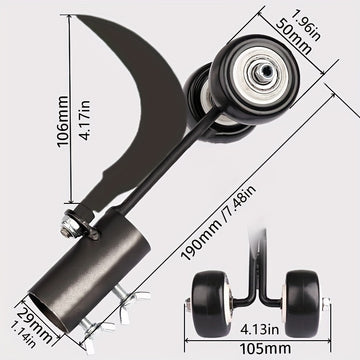 Herramienta manual para deshierbar - Removedor de césped de jardín de metal 2 en 1 con rodillo, no requiere electricidad, extractor manual duradero para el cuidado del césped del jardín