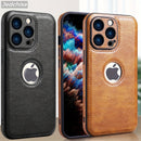 Funda delgada premium de cuero vegano, compatible con iPhone 16E/16/15/14/13/12 Pro Max, diseño clásico de lujo y elegante, con protección contra golpes
