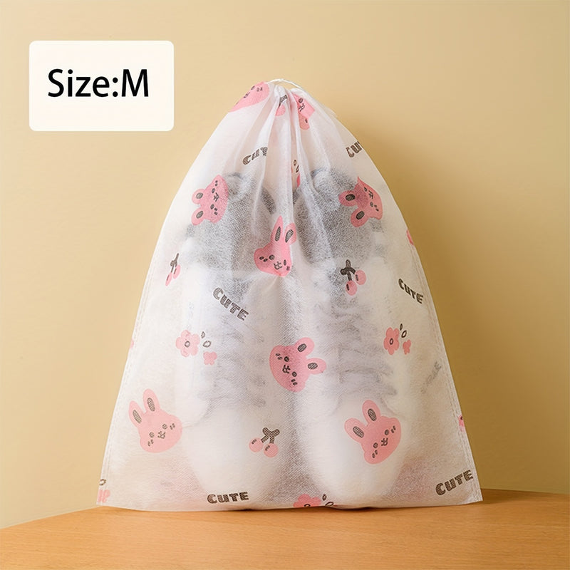 10 piezas de bolsas de almacenamiento de zapatos HEART LEAF - Pruebas de polvo, pruebas de polilla y organizador de tejido no tejido para zapatos pequeños y grandes, transparentes con cierre de cordón, mantienen tu gabinete de zapatos organizado y elegan