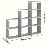 1pc Estante Metálica Versátil de 9 Niveles - Estantería Multifuncional para Libros, Ropa y Almacenamiento en Casa - Tubo de 8mm, Tubería Dorada, Ideal para Sala, Dormitorio o Oficina