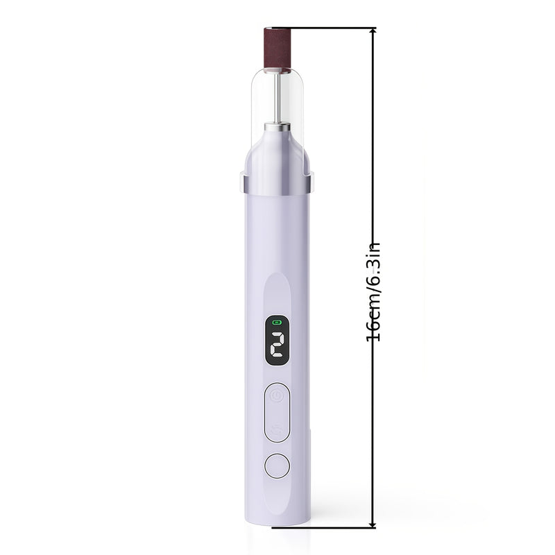 Drill de uñas eléctrico USB, kit de máquina de uñas portátil, pulidor de uñas y pies, equipado con iluminación LVD