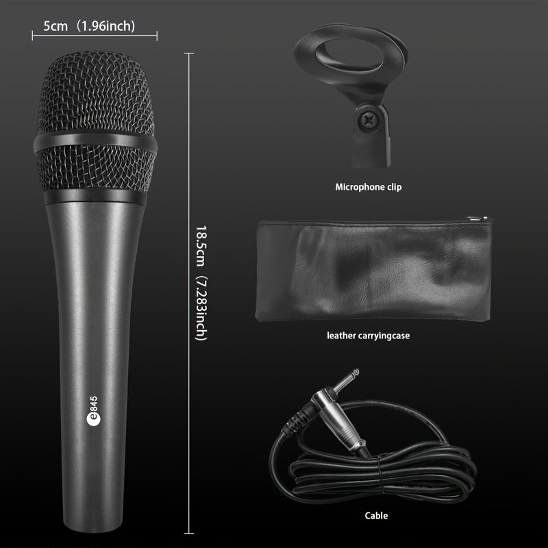 Nuevo micrófono inalámbrico E845, Micrófono profesional con conector de 6,35 mm, ideal para karaoke, transmisión en vivo, estudio de grabación de voz, sonido de alta fidelidad, diseño de metal elegante, compatibilidad plug & play
