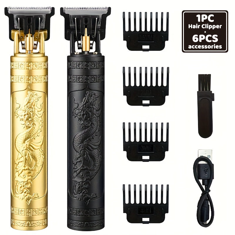 Kit profesional de cortapelos y recortador de barba, inalámbrico con carga USB, hojas afiladas y 4 peines indicadores para el cuidado masculino