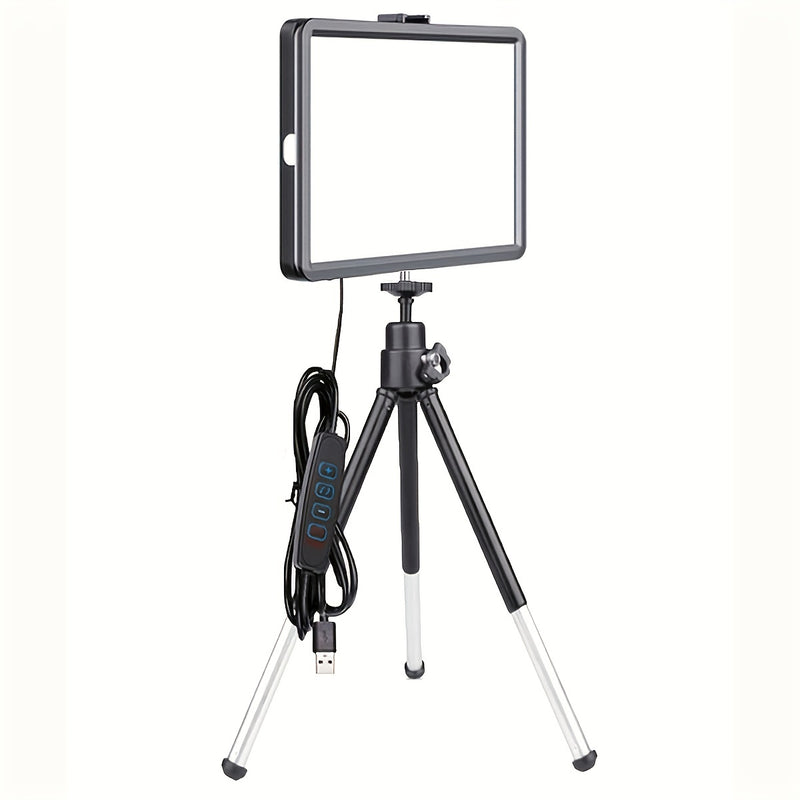 1 Paquete De Luz De Relleno De 6 Pulgadas Con Soporte De Trípode Telescópico De Dos Secciones, Lámpara De Relleno De Panel De Video LED Para Foto De Cámara, Iluminación Para Transmisión En Vivo, Estudio Fotográfico, Maquillaje, Reunión, Selfie, Fotografí