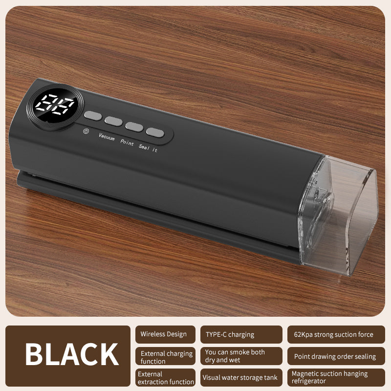 Máquina de sellado hermético con vacío USB portátil - Dispositivo de almacenamiento de alimentos automático con pantalla digital, succión fuerte de 62Kpa, con funciones de inflado y extracción, con tanque de almacenamiento de agua, fuerza magnética que p