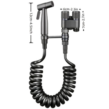 Juego de regadera de acero inoxidable 304, color gris metalizado, válvula de doble salida con manguera suave de 78 pulgadas, fácil instalación, ahorro de agua, limpieza higiénica, función de masaje suave, no requiere electricidad