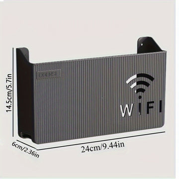 Estante para enrutador inalámbrico montado en la pared con soporte para cables y alimentación, caja de almacenamiento para sala de estar