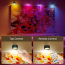 GVTCO 2pcs/1pc Luz LED de Pared, Lámpara Mural RGBW Inalámbrica con Rotación 360°, Sin Necesidad de Taladrar, Batería 120mAh, Control Remoto - Regulable para Iluminación Nocturna en Mesitas de Noche, Lectura y Decoración de Dormitorio