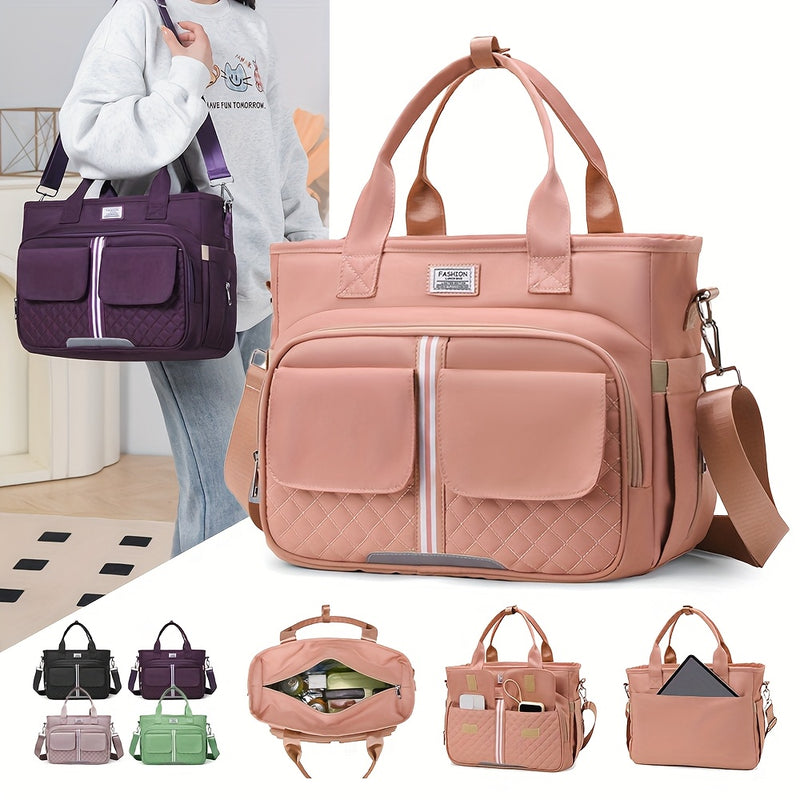 Bolsa de almuerzo aislada eonothem - Diseño estilizado de lana rosa con múltiples bolsillos, sin contacto con alimentos, perfecta para pícnic, viajes y uso diario, esenciales para pícnic | Textura de lana | Bolsa aislada