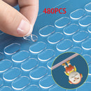 Paquete de 160/480 Puntos Adhesivos Transparentes de Doble Cara - Extraíbles, Alta Calidad, Fuerte Sujeción para Manualidades DIY, Decoración del Hogar, Carteles y Decoraciones de Fiesta, Proyectos Creativos, Diseño Práctico