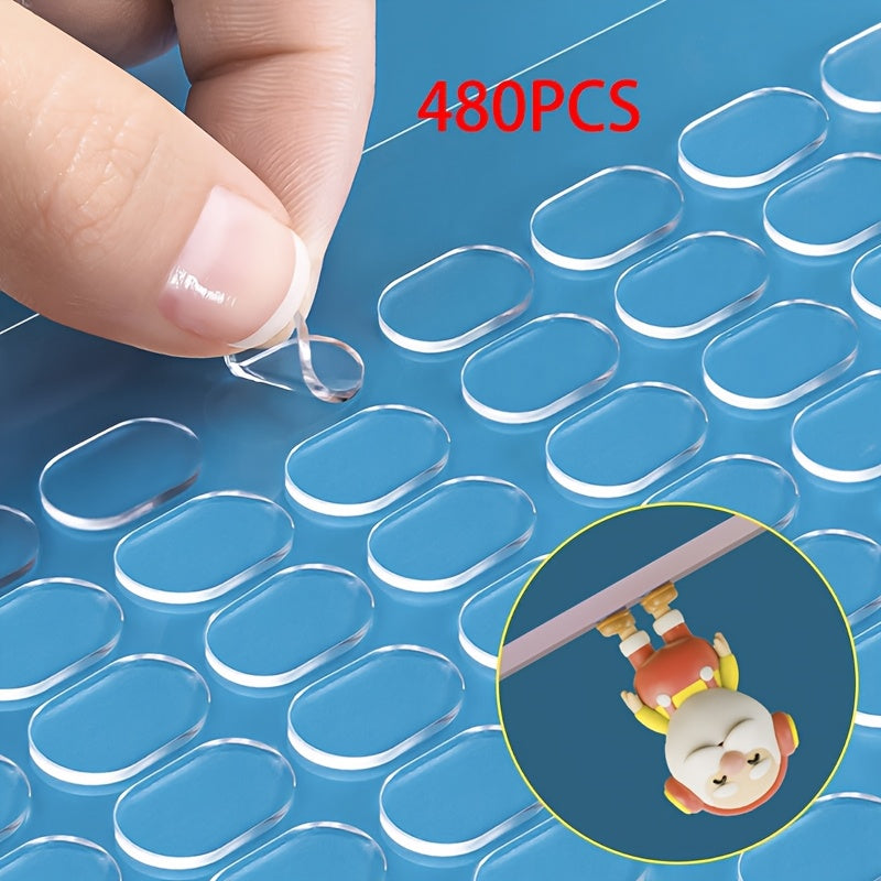 Paquete de 160/480 Puntos Adhesivos Transparentes de Doble Cara - Extraíbles, Alta Calidad, Fuerte Sujeción para Manualidades DIY, Decoración del Hogar, Carteles y Decoraciones de Fiesta, Proyectos Creativos, Diseño Práctico