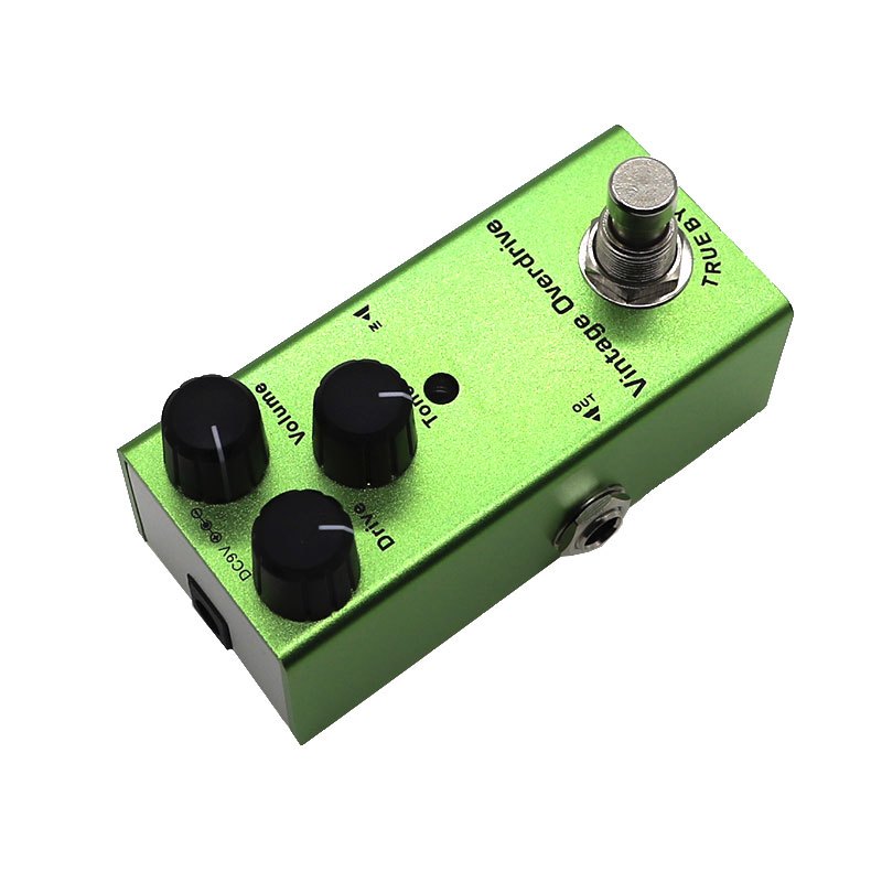 Pedal de efectos de guitarra Overdrive vintage - True Bypass, fuente de alimentación DC 9V - Verde - Para instrumentos de guitarra y bajo