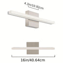 Barra de luz moderna para tocador de baño de 16 pulgadas, 9W, aplique de pared con pantalla de acrílico, luz blanca fría 6000K, montaje semiempotrado, base de metal, incluye hardware de instalación - Ideal para iluminación de baño, luz para tocador | Ilu